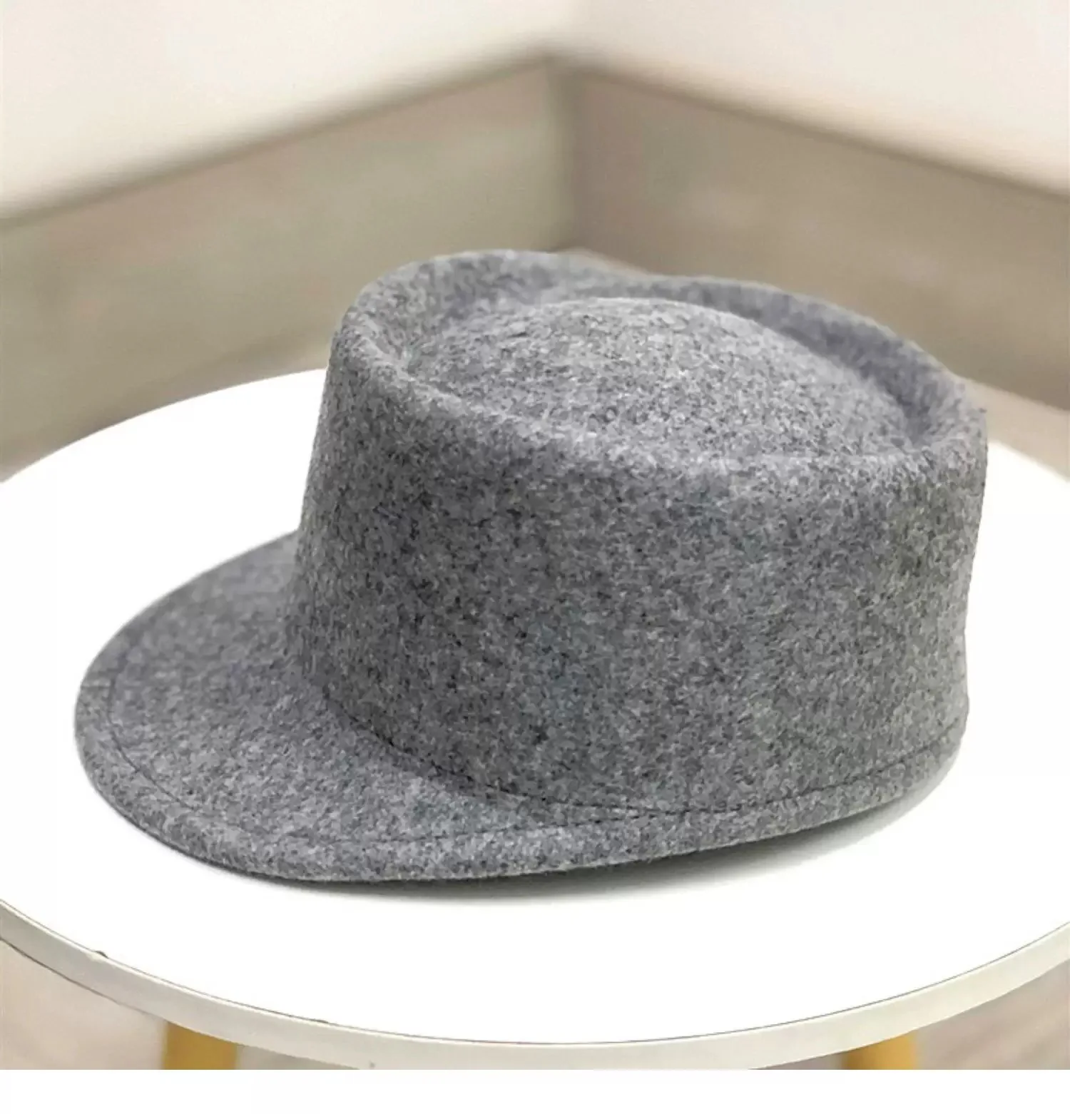Herbst Winter Neue 100% Wolle Ritter Hut frauen Koreanische Mode Konkaven Top Navy Britischen Reit Hut Fedora Punk hut – Detail 9