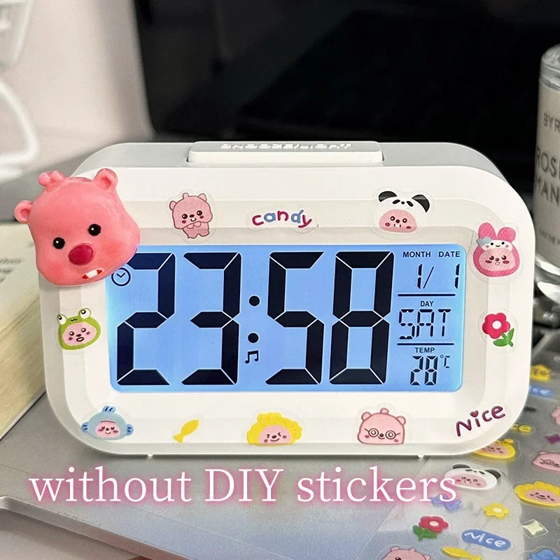 Smart Digital Alarm Clock with Temperature Calendar Timer, LED LCD Display for Bedroom Office Desk, No Battery Included - Image 5