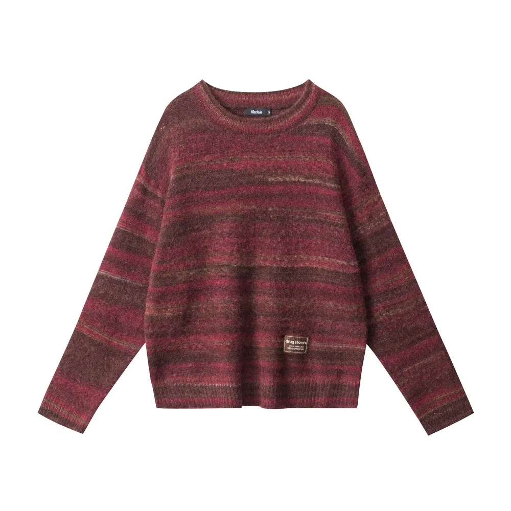 Loose Gradient Rainbow Vintage Women's Sweaters Designer Knitted Winter Clothes Pullovers Tops for Women Girls Office Ladies