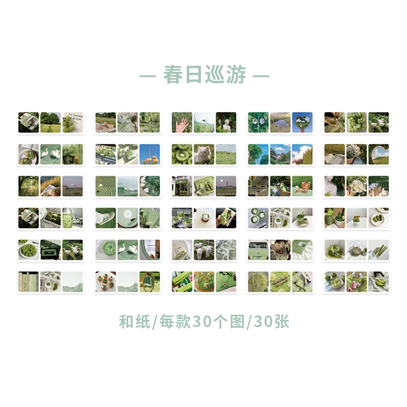 30 stuks natuurlijke landschapskunst schilderij briefpapier stickers boek esthetische landschapsstickers schattig scrapbook dagboek