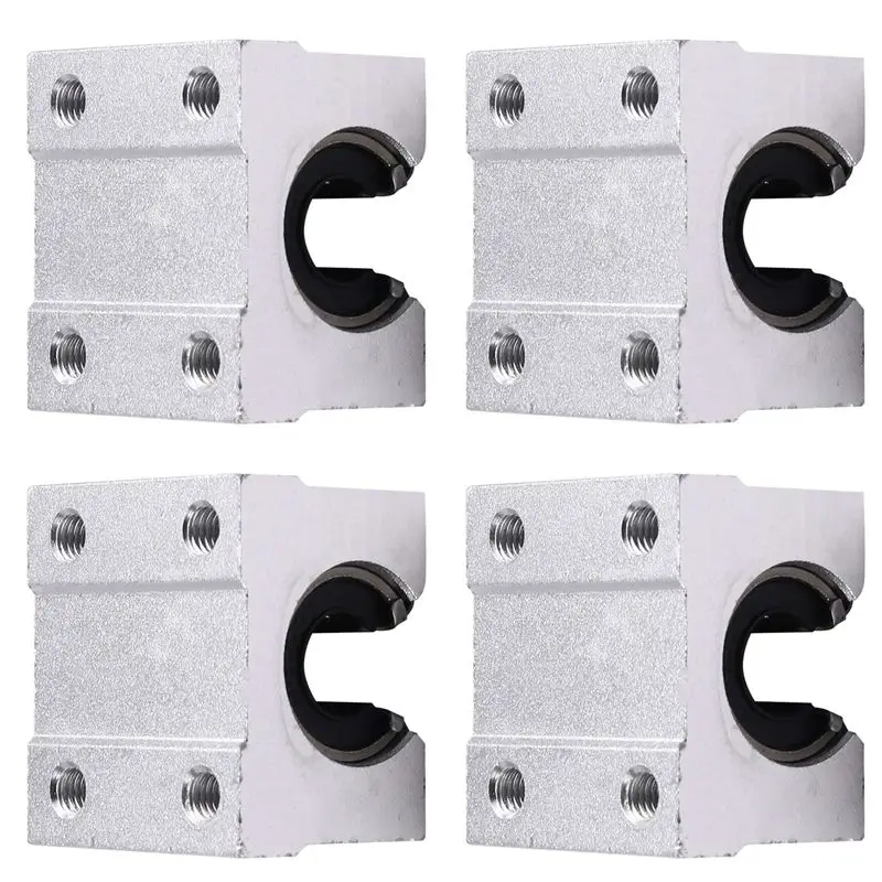 VOFUN-4Pcs SBR10UU Carriage Block Bearings For SBR10 Linear Support Rail CNC Router