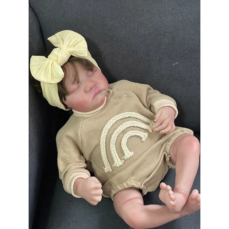 19inch Lifelike Reborn Doll Newborn Levi Baby Soft Touch Lifelike 3D Skin with Visible Veins Flexible High Quality Handmade doll