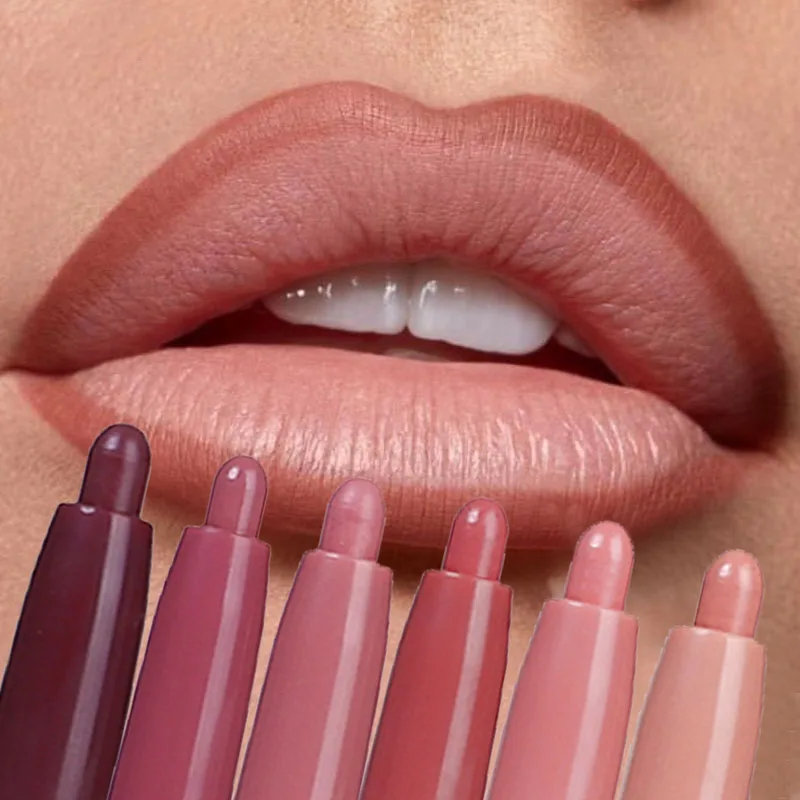 Nude Purple Lip Liner pen Lasting Natural Soft Non-stick Cup Crayon Lipstick Outline Lip Shape Matte Sexy Lips Makeup Cosmetics