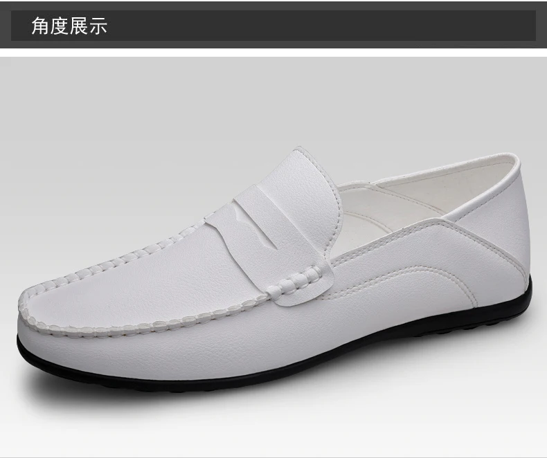 Herren-Slipper in Übergrößen, lässige Alltagsschuhe, neue Modelle für alle Jahreszeiten, weiche Sohle, Outdoor-Fahrerschuhe, weiße Schuhe, modische Schuhe für junge Leute, trendige Schuhe. – Detail 23