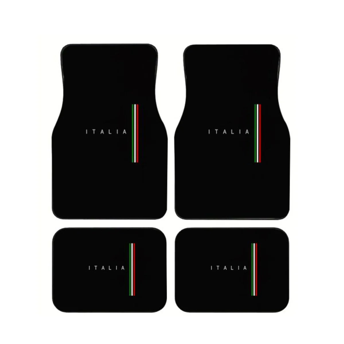 

Italia Flag Stripe Car Floor Mats 4Pcs Black Universal Non-Slip Washable Carpets Auto Interior Accessories For SUV Sedan Trucks