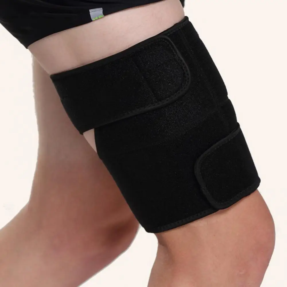 Hamstring Compression Sleeve with Double Wave Silicone Design Anti-Slip Thigh Muscle Strain Protective Belt