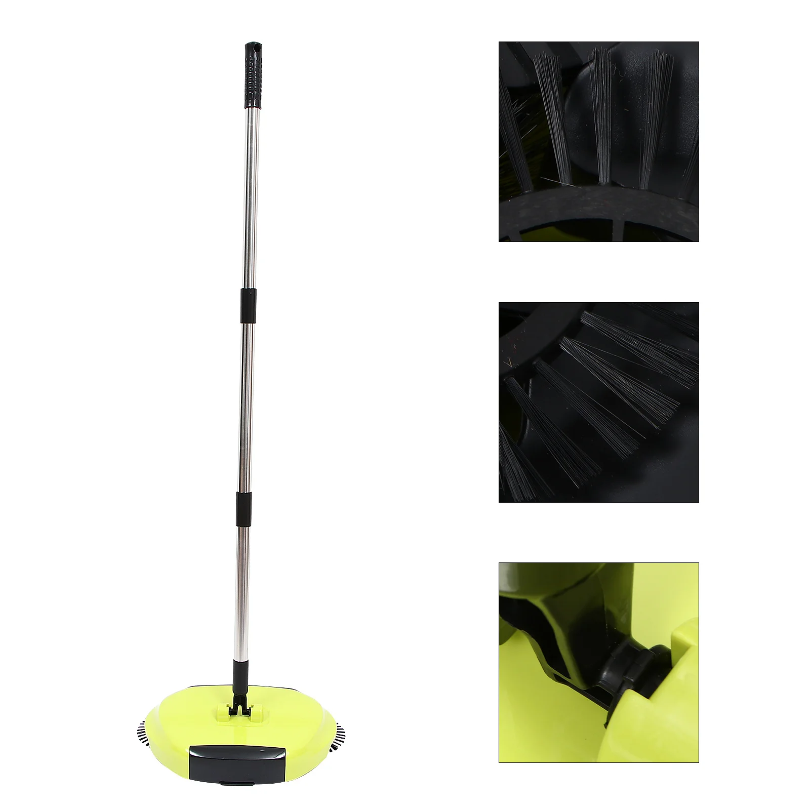 

Multi-Function 3 in 1 Hand Push Sweeper Broom Dustpan Trash Bin Adjustable Handle 360 Degree Rotating Floor Cleaning Mop Push