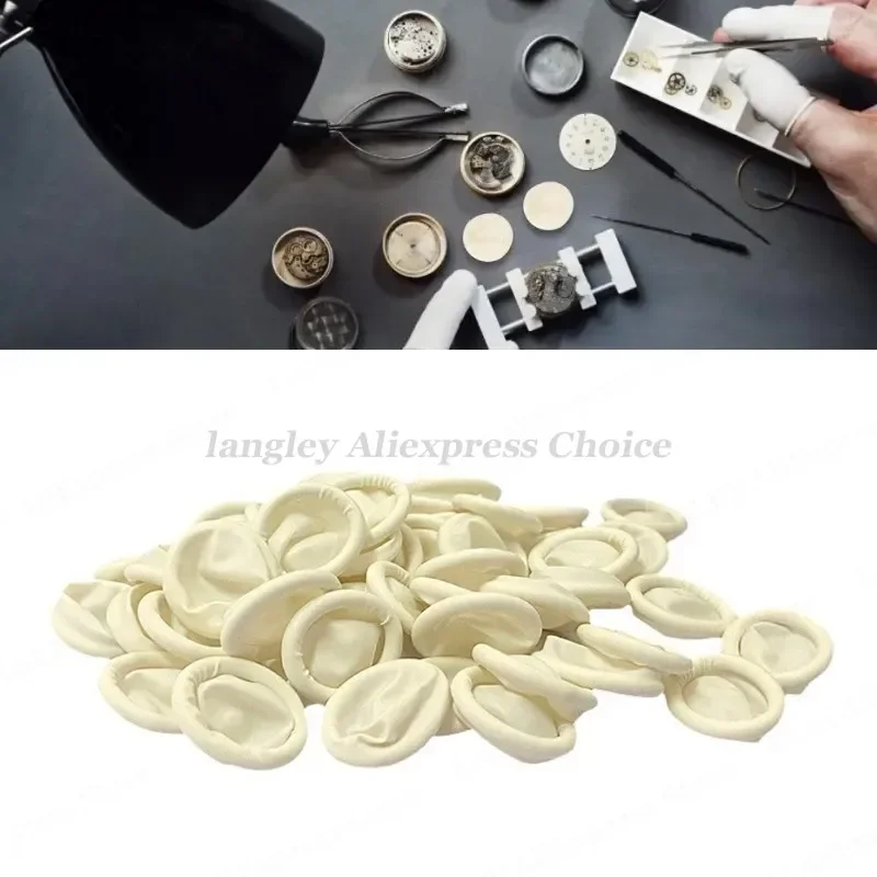 100pcs Disposable Latex Rubber Finger Cots Sets Fingertips Protector Gloves For Watch Repair Tool Accessories New Durable Tools