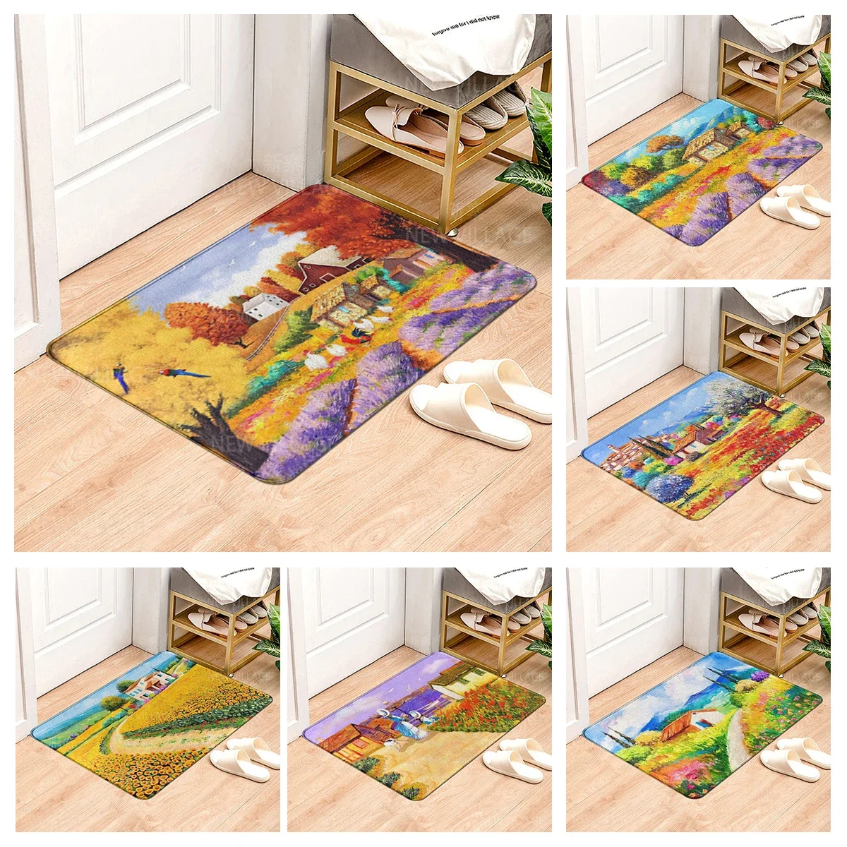 Anti-slip Bath Mat Bathroom Small Rug Shower Mat Home Decor Door Mat Kitchen Bedroom Entrance Room Mats boho abstract morandi