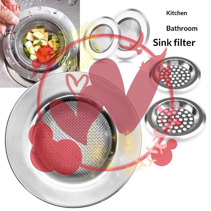 

2Pcs Kitchen Sink Filter Stainless Steel Mesh Sink Strainer Filter Sewer Mesh Strainers Drain Hole Filter Trap Keep Your Bathtub