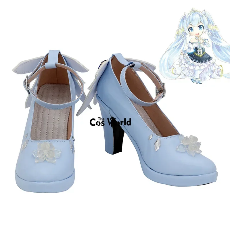 

2019 Miku Snow Anime Customize Cosplay High Heels Shoes