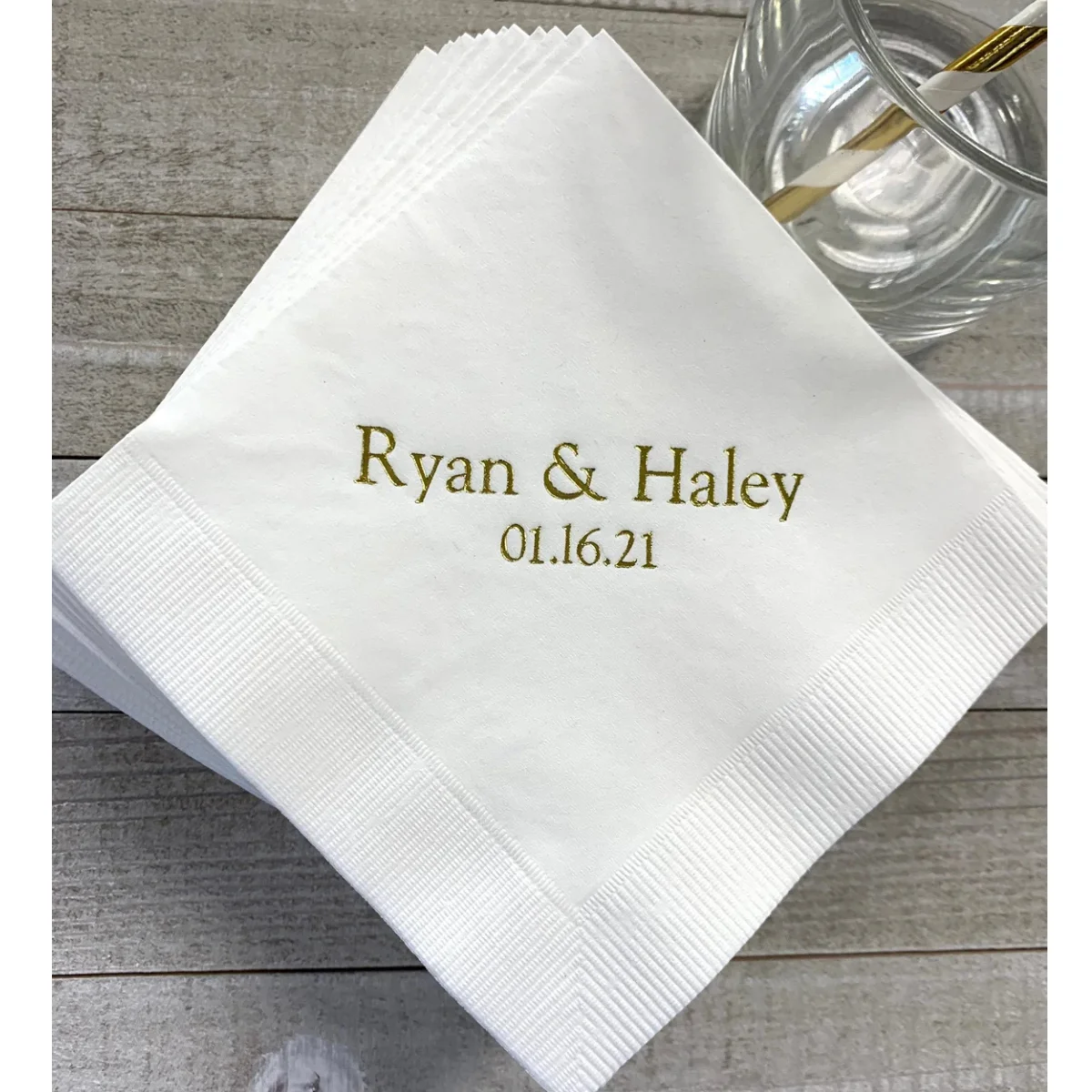 50pcs Personalized Napkins Personalized Napkins Wedding Personalized Cocktail Beverage Paper Anniversary Party Monogram Custom L