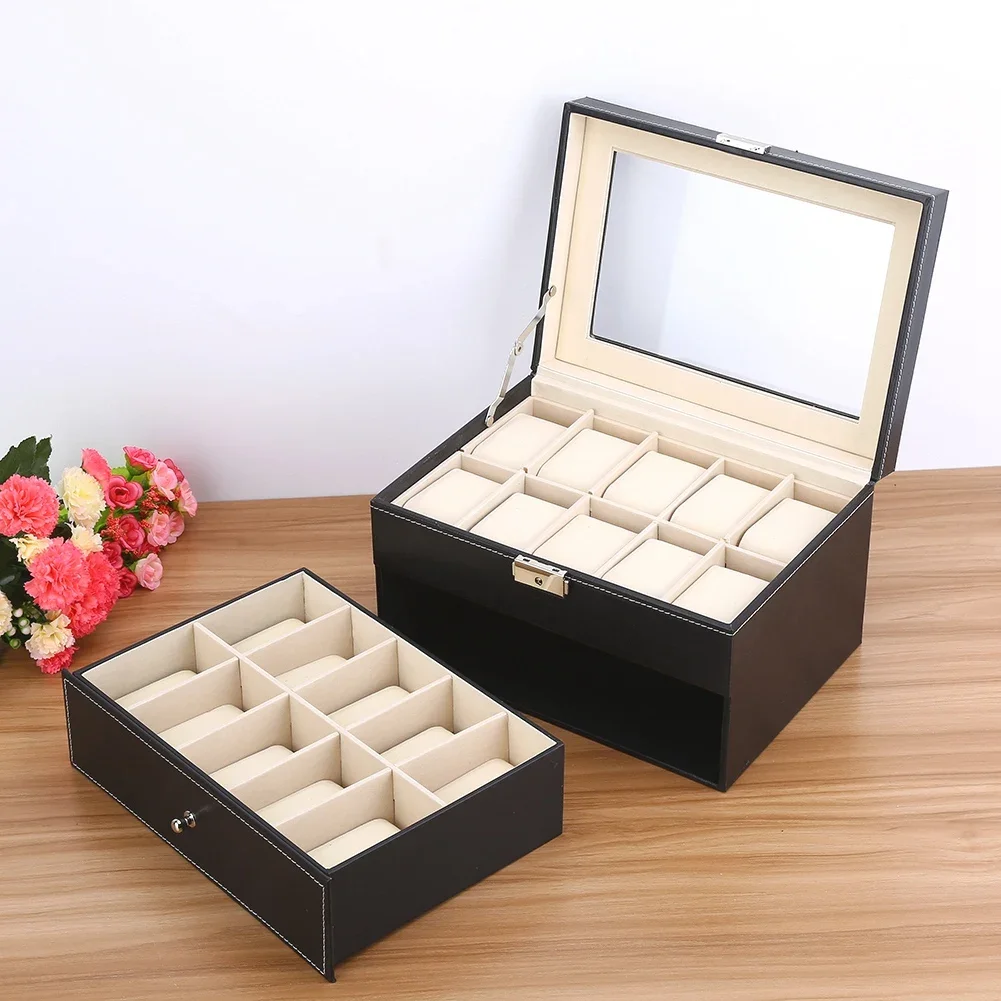 Leather Box Multi-piece Jewelry Storage Box Wristwatch Display Luxury Case For Handmade Bracelets