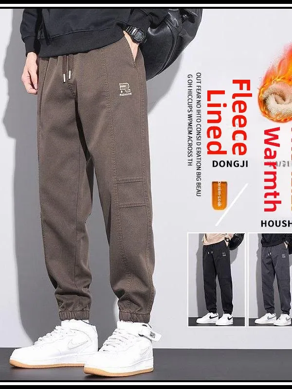 

Мужские зимние повседневные брюки Harlan на флисовой подкладке, свободного кроя, рабочие брюки, теплые и удобные, для осени и зимы