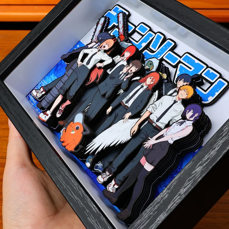 Novo anime motosserra homem artesanal pintura 3d figura modelo jogando 3d decorativo pendurado imagem desktop ornamento periférico presentes