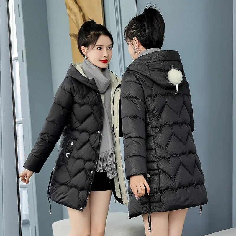 

2023 New Winter Parkas Jackets Women Thicken Warm Long Jacket Casual Hooded Korean Female Cotton Padded Coats Outerwear