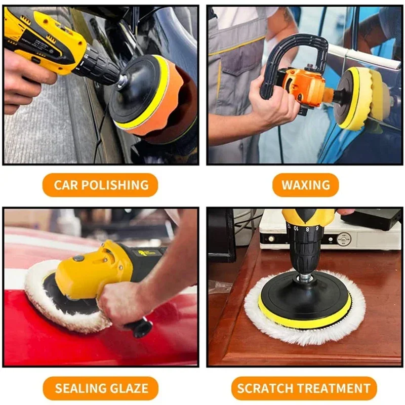 Auto Polijsten Spons Pads Kit Schuim Pad Buffer Kit Polijstmachine Wax Pads Voor Auto Motorfiets Auto Verwijdert Krassen