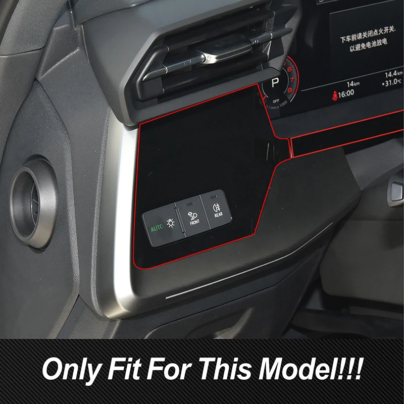 Car Accessories Center Console Decoration Dashboard Navigation Screen Panel Side Trim Carbon Fiber Sticker For Audi A3 2021 2022