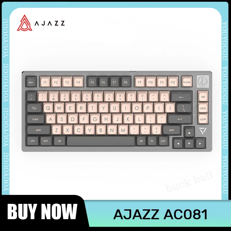 

Ajazz Ac081 Mechanical Keyboard Wired Aluminum Alloy 81keys 75% Gaming Keyboards Hot-Swap Rgb Light Gasket Custom Gamer Keyboard