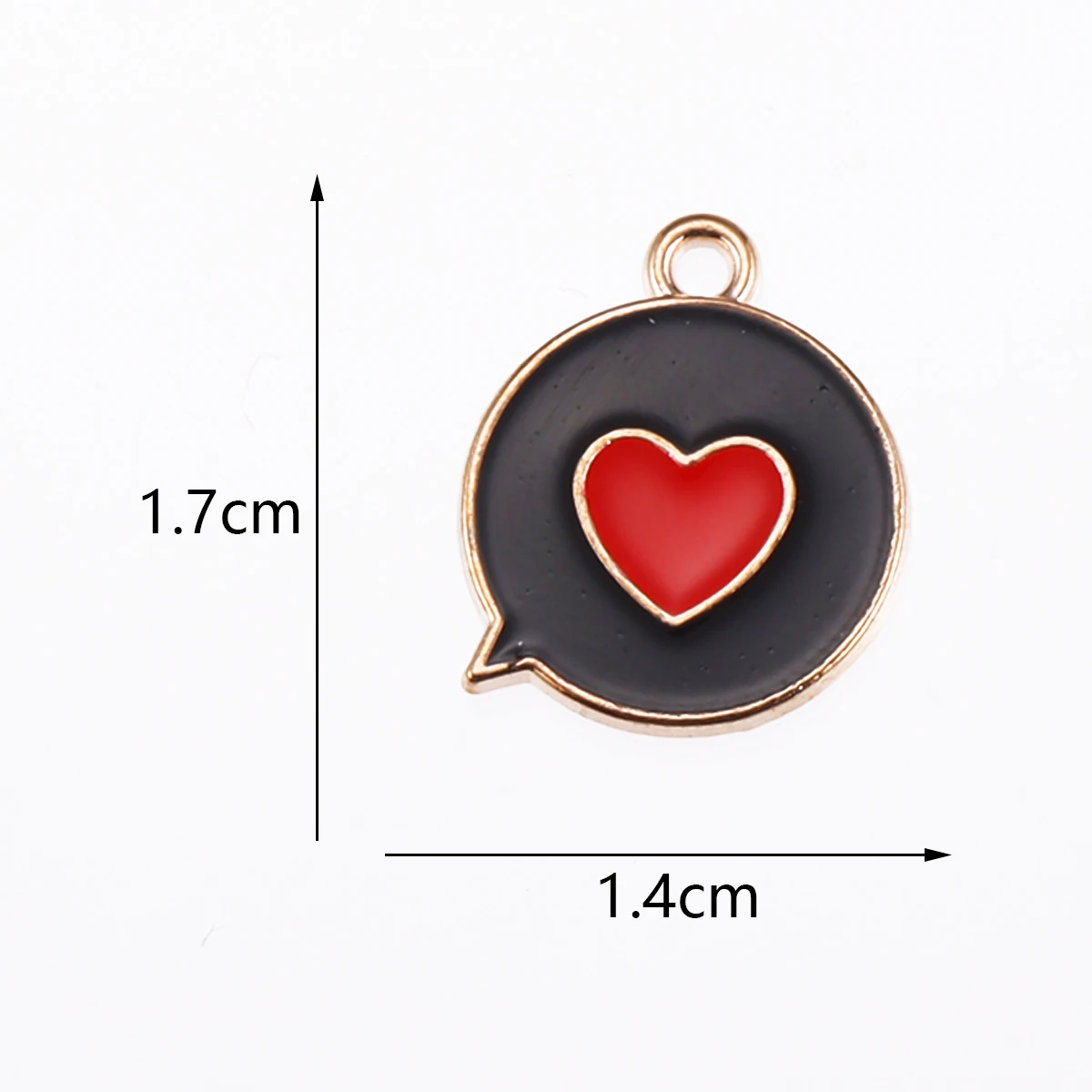 10Pcs 14*17mm Enamel Love Charms for DIY Jewelry Making Cute Heart Earrings Pendant Keychain Necklace Accessories Craft Supplies