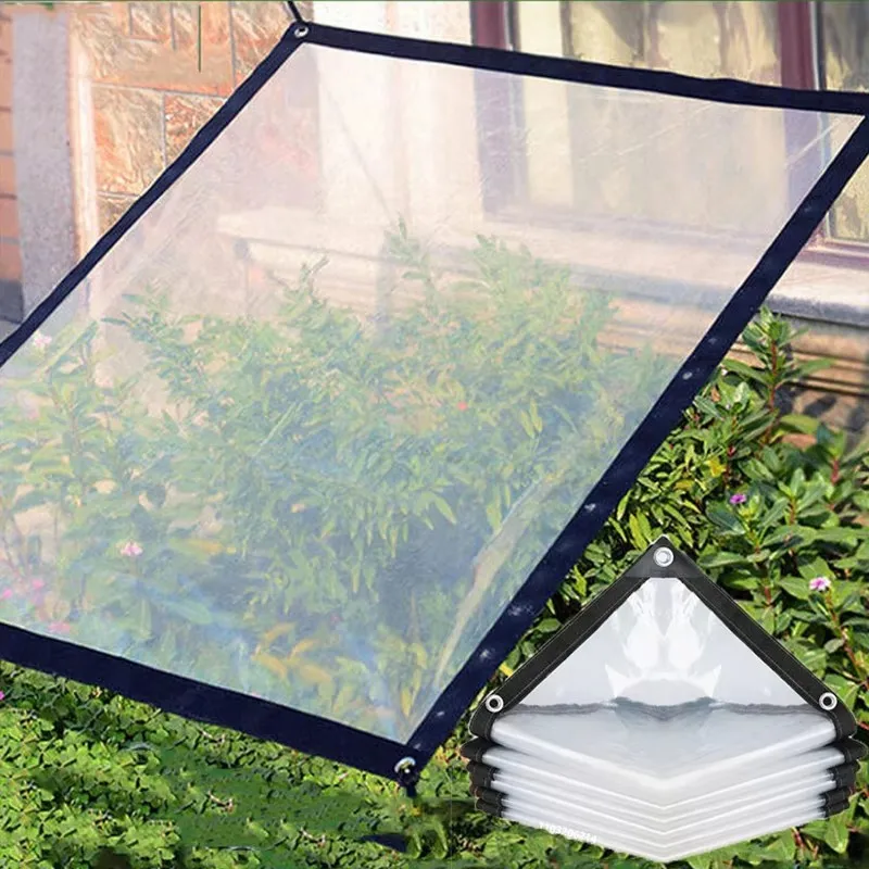 Waterproof Transparent Tarpaulin with Metal Grommets; Tarpaulin for Covering; Multipurpose Waterproof Tarpaulin