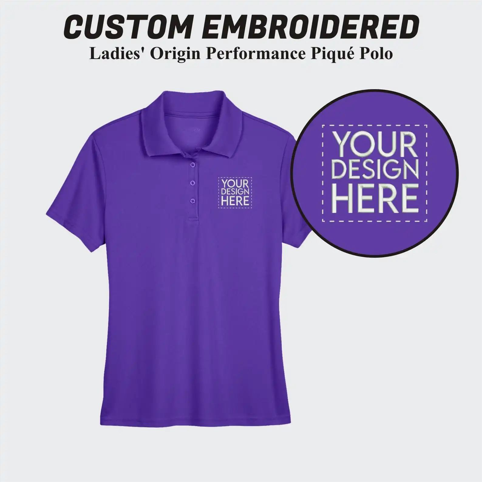 

Custom Embroidered Women’s Work Sport Polo Shirt Breathable Personalized Team Golf Company Business Performance Work Uniform