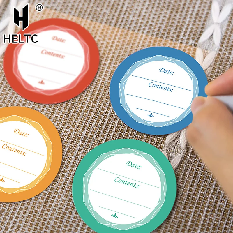 Etichette adesive per spezie Etichette rotonde per lattine Coperchi per barattoli Adesivi impermeabili autoadesivi colorati Etichetta data rimovibile