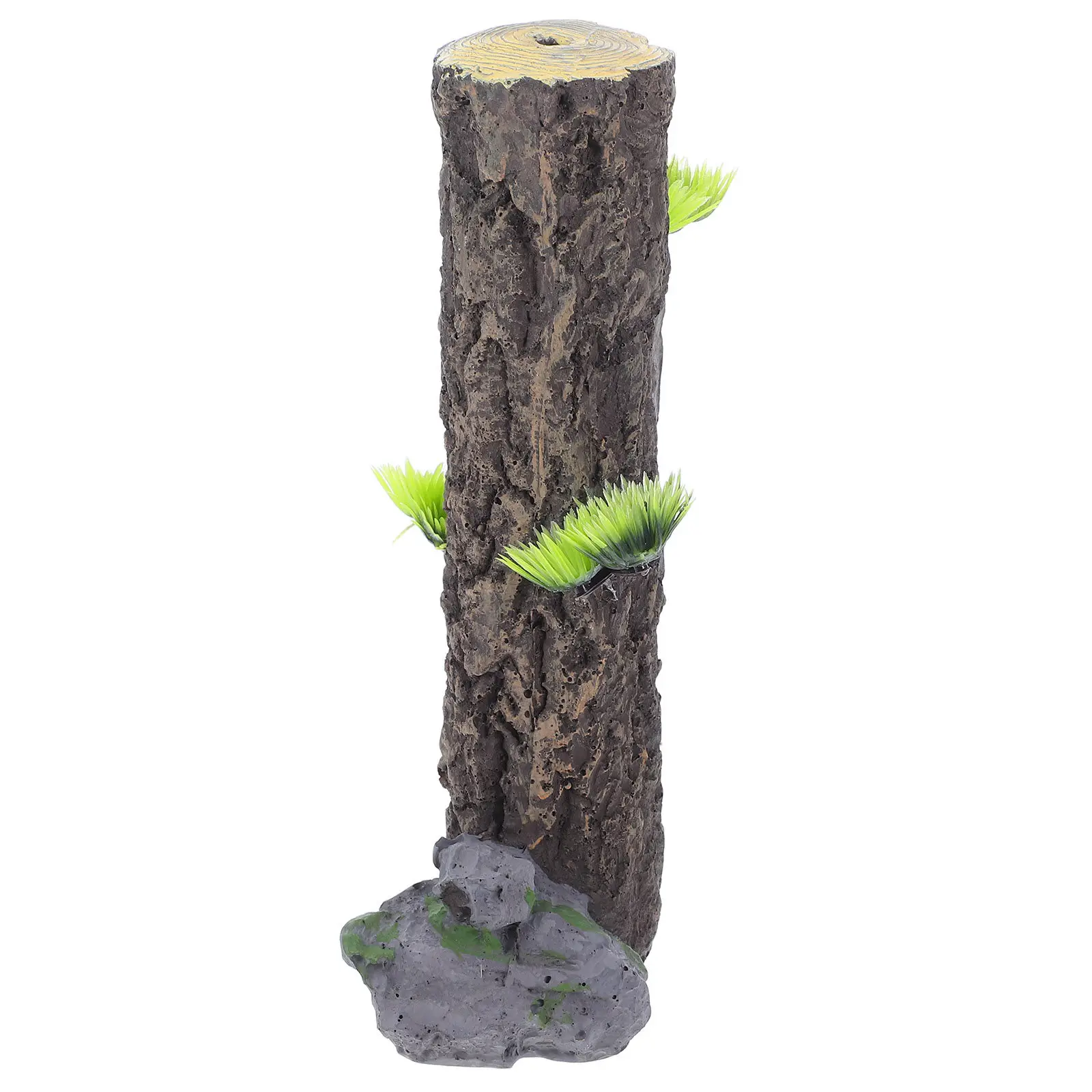 Highly Realistic Aquarium Tree Stump Ornament Made of Safe Resin for Fish Shrimp Habitat Natural-Looking Fish Tank Decoration