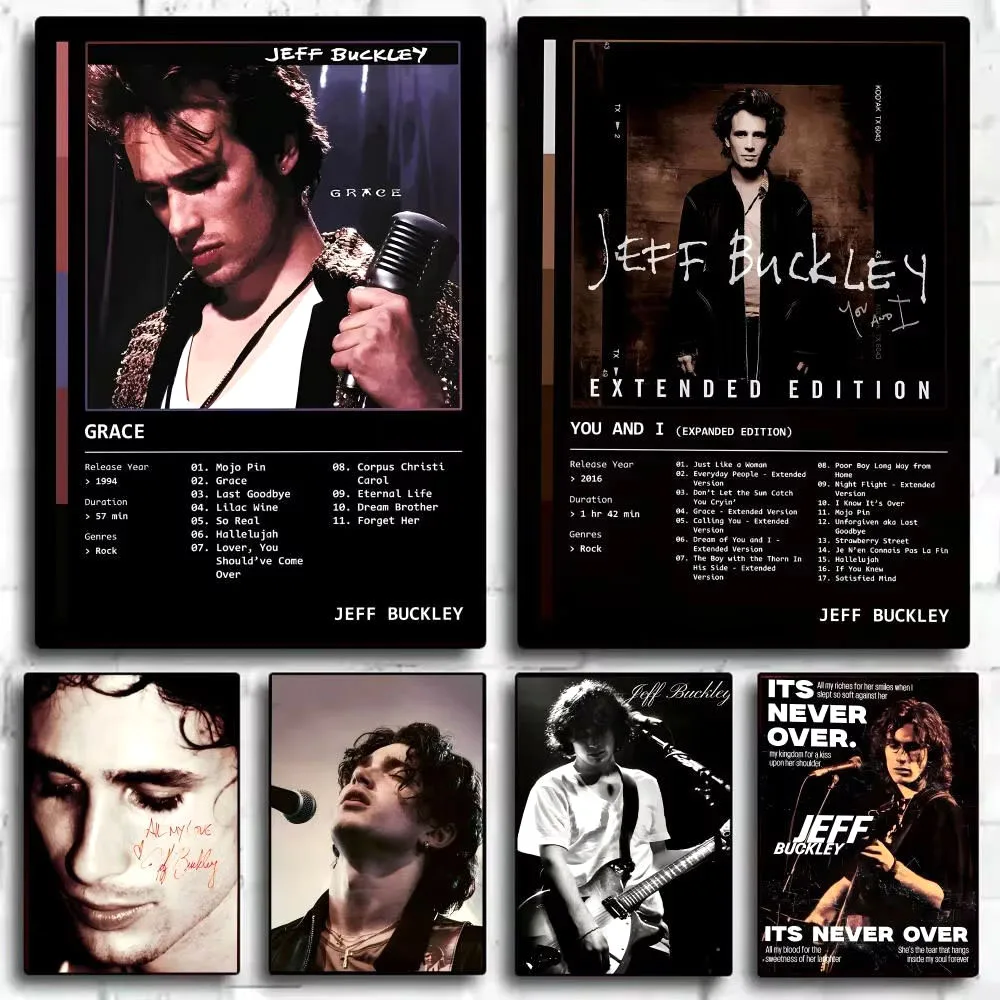 Cantor j_jeff b_buckley álbum revista cartaz decorativo arte da parede adesivos mural foto impressão para casa sala de estar corredor decoração