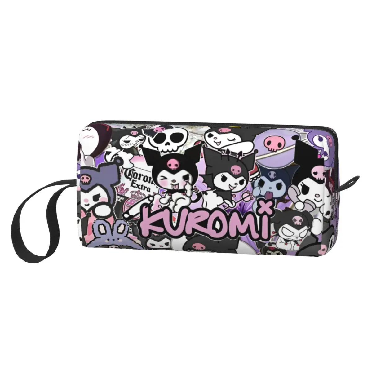

Женские косметички Kuromi с героями мультфильмов аниме и животных, органайзер для макияжа, органайзеры для хранения из полиэстера с принтом