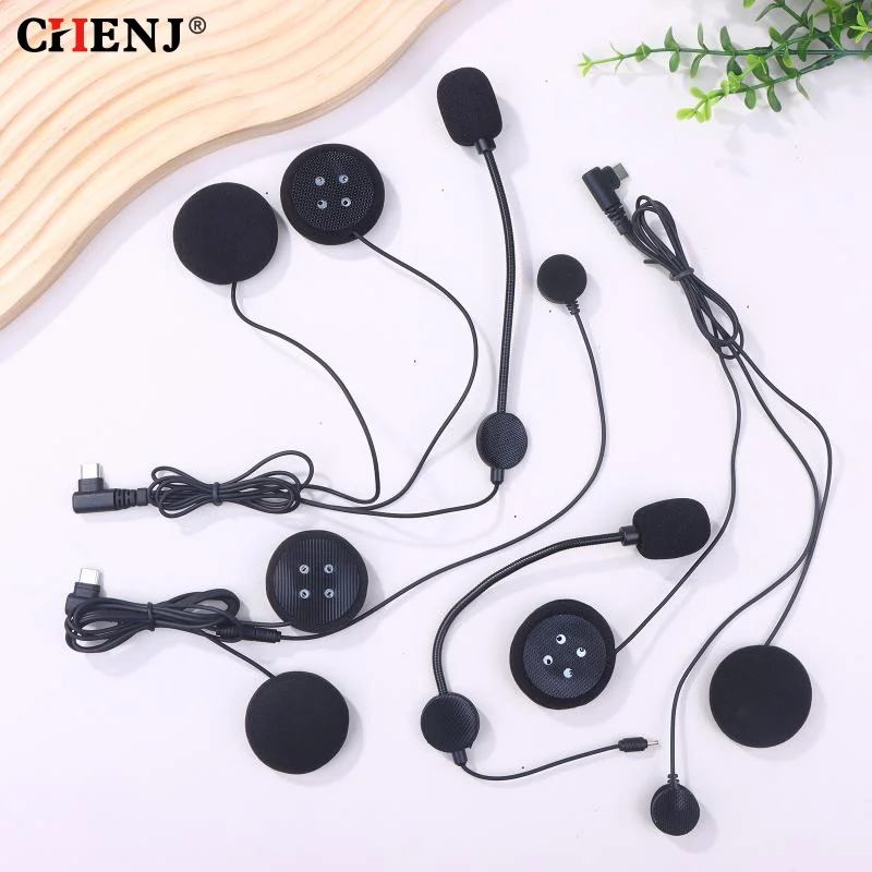 Interfaz de TYPE-C para casco, auriculares Bluetooth para LEXIN B4FM/GTX/G2P/G16/G1/MeshCom/Novus, juego de Audio para motocicleta