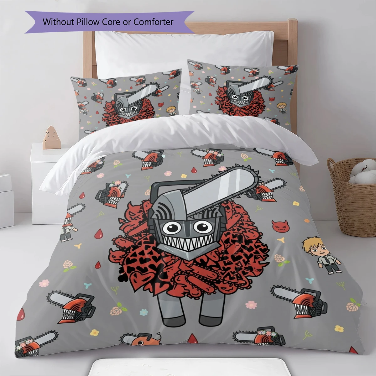 Chainsaw Man Soft Cozy Duvet Cover, Children Bedding Set Gift, Extra Large  Multiple Sizes -HE74