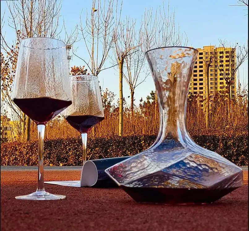 

Crystal Glass High-footed Wine Decanter Wedding Party Set Home Dispenser and Champagne