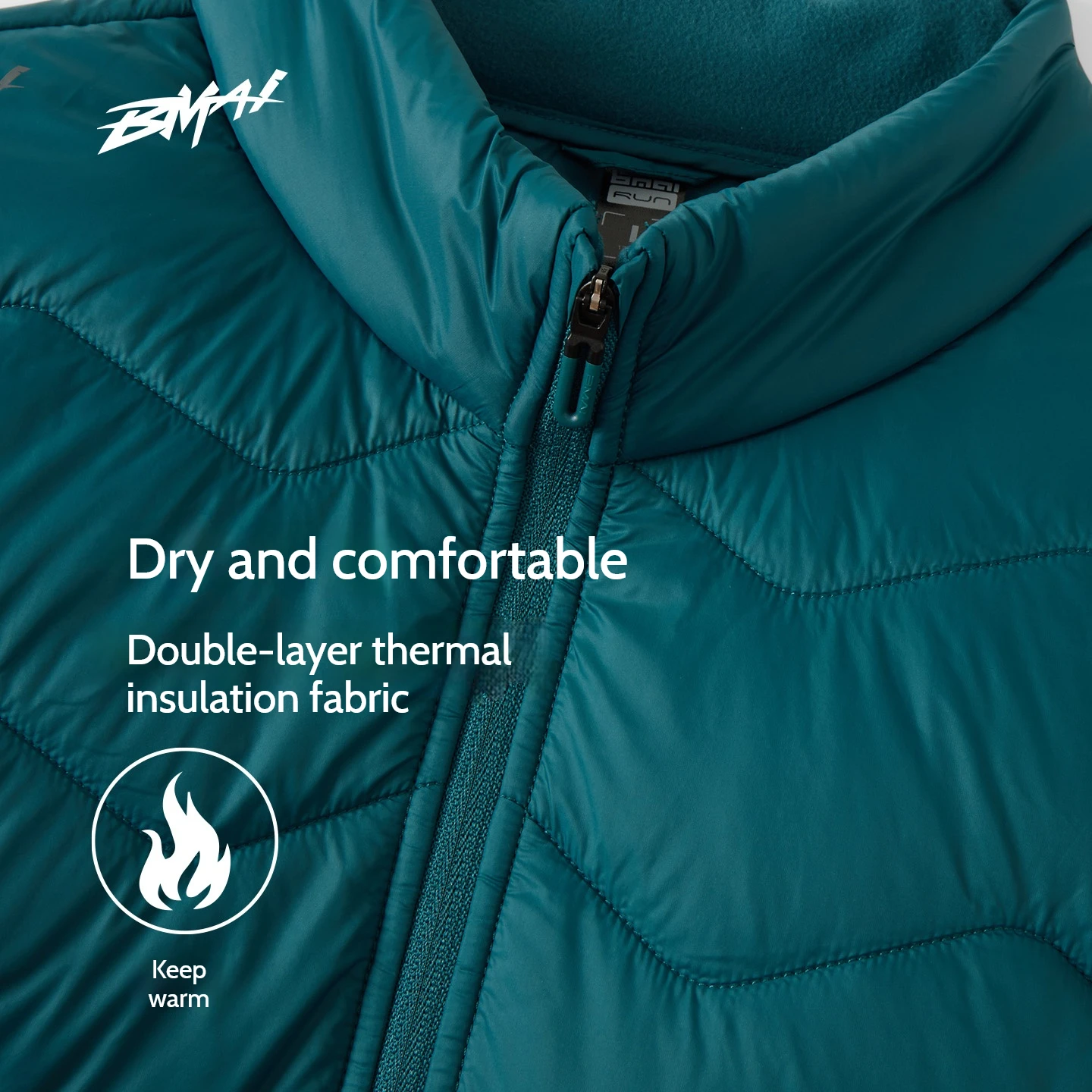 Chaleco Deportivo BMAI para Maratón de Invierno, Ropa Deportiva de Algodón Cálido para Hombre, Chaqueta de Gimnasio Cortavientos con Cuello Alto para Hombre