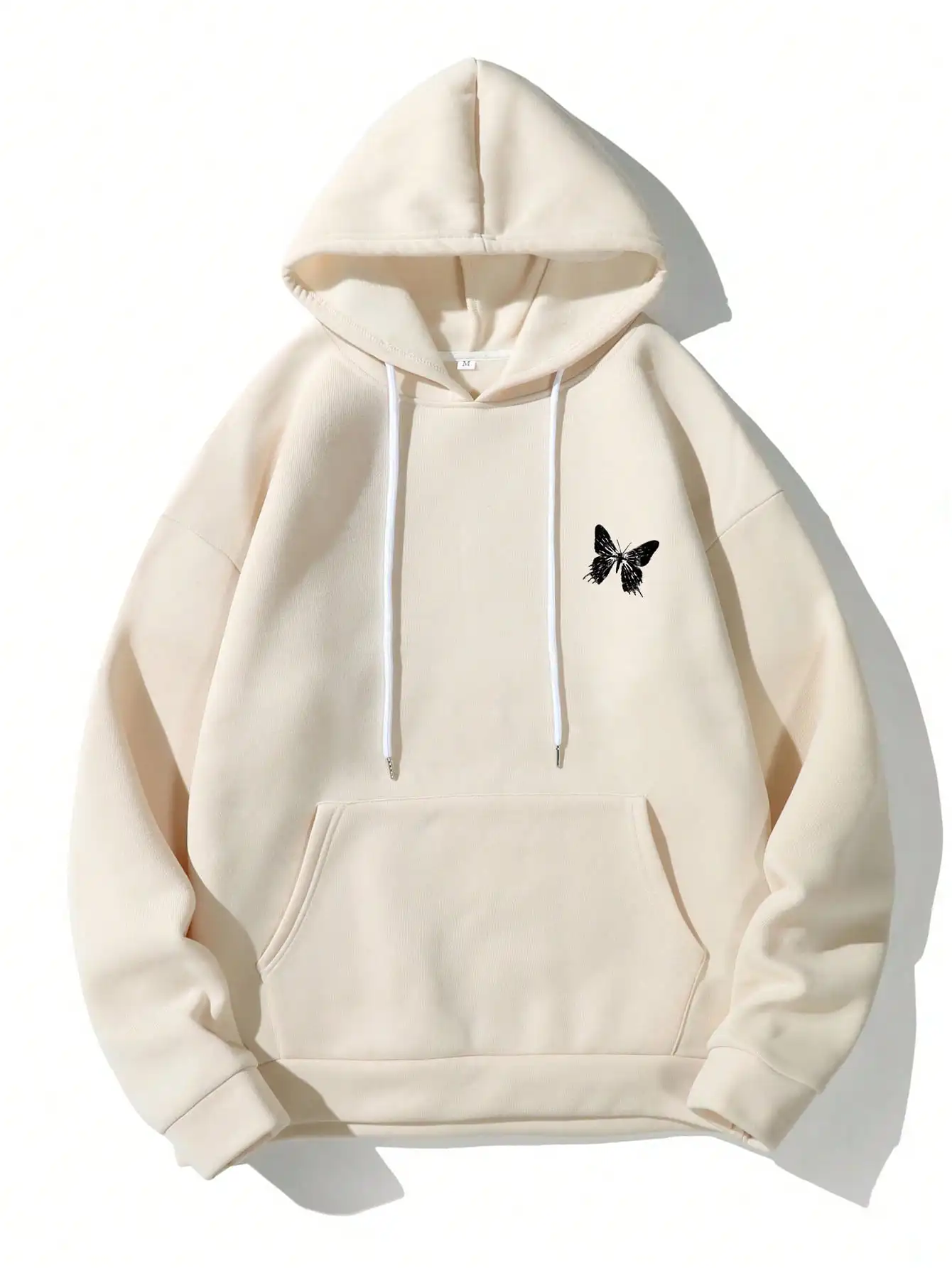 Sudadera con capucha de diseño creativo de mariposa negra oscura para hombre, Sudadera con capucha de lana de Hip Hop, ropa de calle de moda que