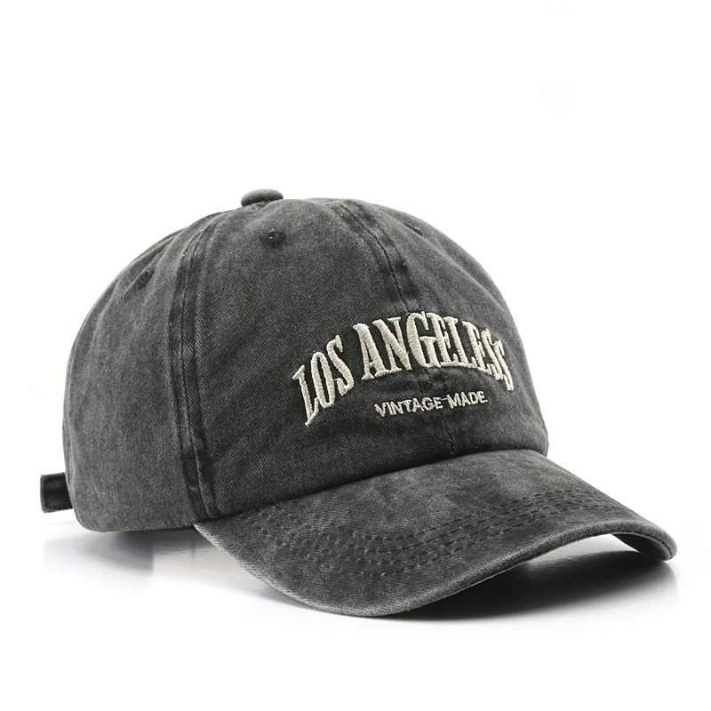 BaseballCap Female Spring and Autumn Korean Version Shows Face Small Ins Tide Denim Washed Letter Cap Male Comfortable Versatile