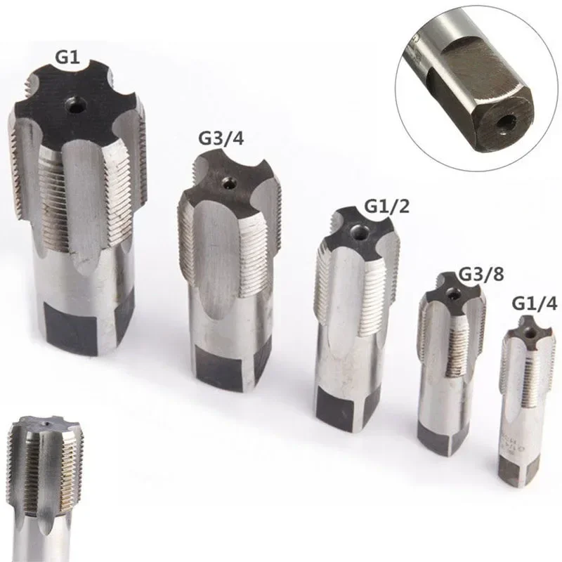 Taper Pipe Tap G1/8 1/4 3/8 1/2 3/4 1  HSS Tap Metal Screw Thread Cutting Tools For Bench Drills Tapping Machines Hand Tools