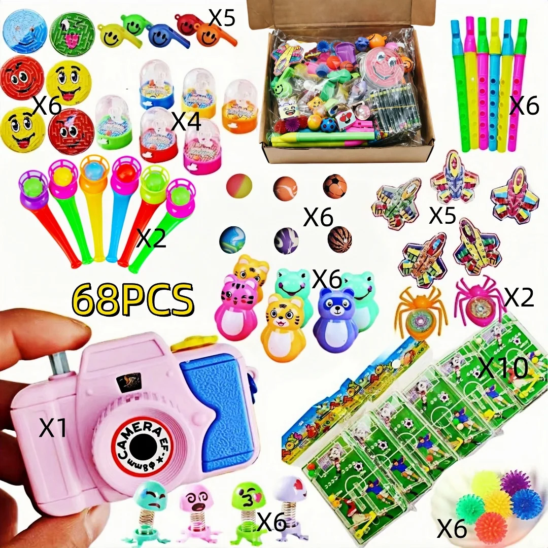 68Pcs Fun Party Favor Set Toys for Kids Birthday Party Wedding Guest Gifts Kindergarten Prizes Christmas Carnival Gift Pack