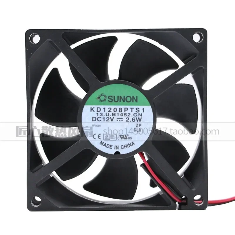 Original SUNON 8cm 8025 12V 1.9W KD1208PTS1 Chassis Power Cooling Fan for Computers and Electronics 2 Wire