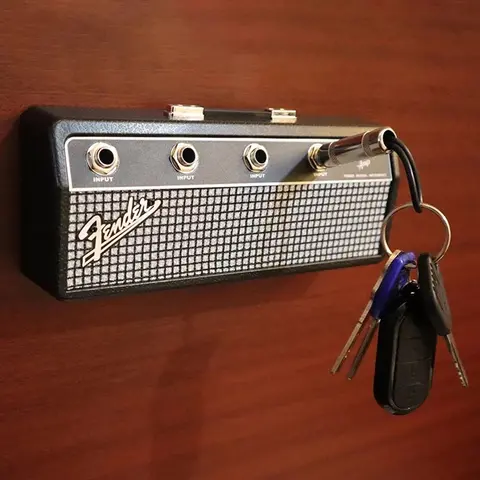 Music Key Storage Frame Fender Guitar Wall Mount Key Ring Holder Vintage Vintage Amp Key Ring Holder Home Decoration Gift 2.0