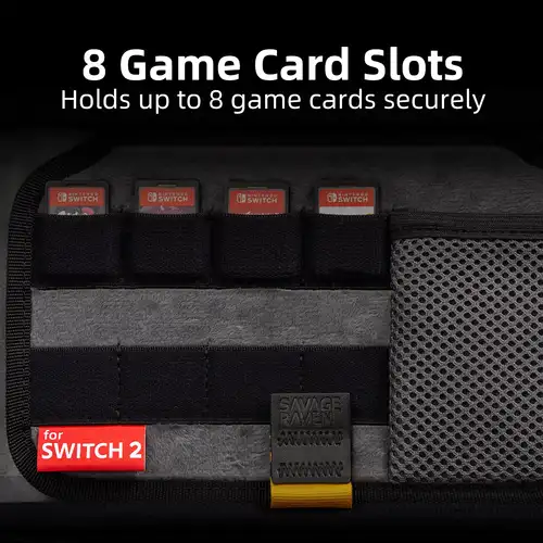 Imagen 2 del producto Savage Raven by Skull & Co. Estuche de transporte EDC para Nintendo Switch 2, bolsa de almacenamiento portátil de carcasa dura para consola de juegos NS2