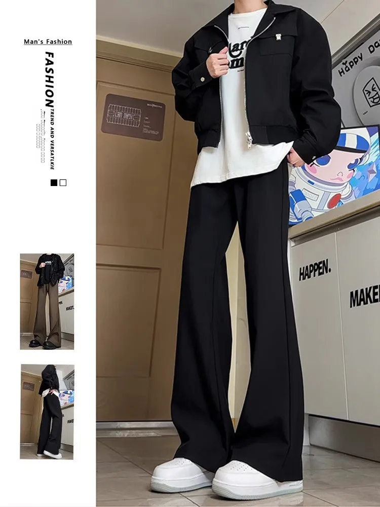 

Мужские летние тонкие прямые джинсы Cleanfit American High Street из ледяного шелка, свободные, расклешенные, с эффектом похудения