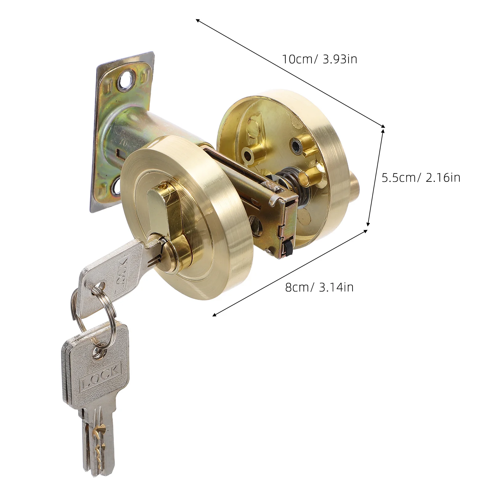 Serratura a catenaccio a cilindro singolo durevole per porta principale Maniglia in lega di zinco con chiave Bullone morto di sicurezza in acciaio inossidabile Nero