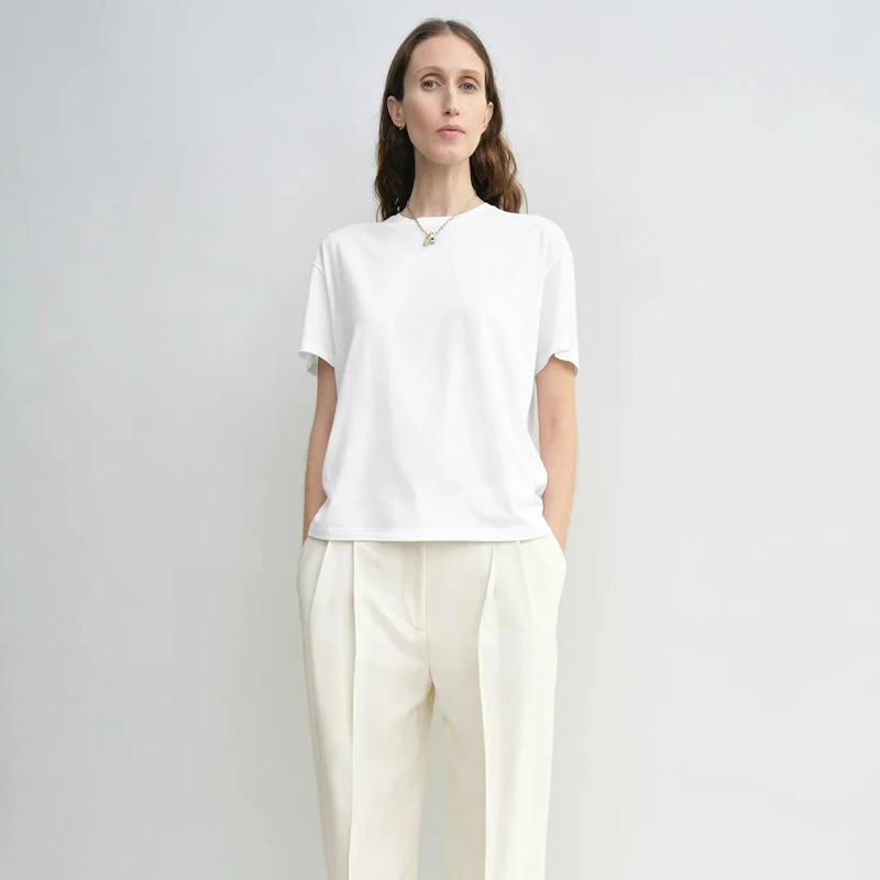 

Nordic mat TOT Classic Simple Casual Versatile Straight Leg oulder Length round Ne ort Sve T-irt Top