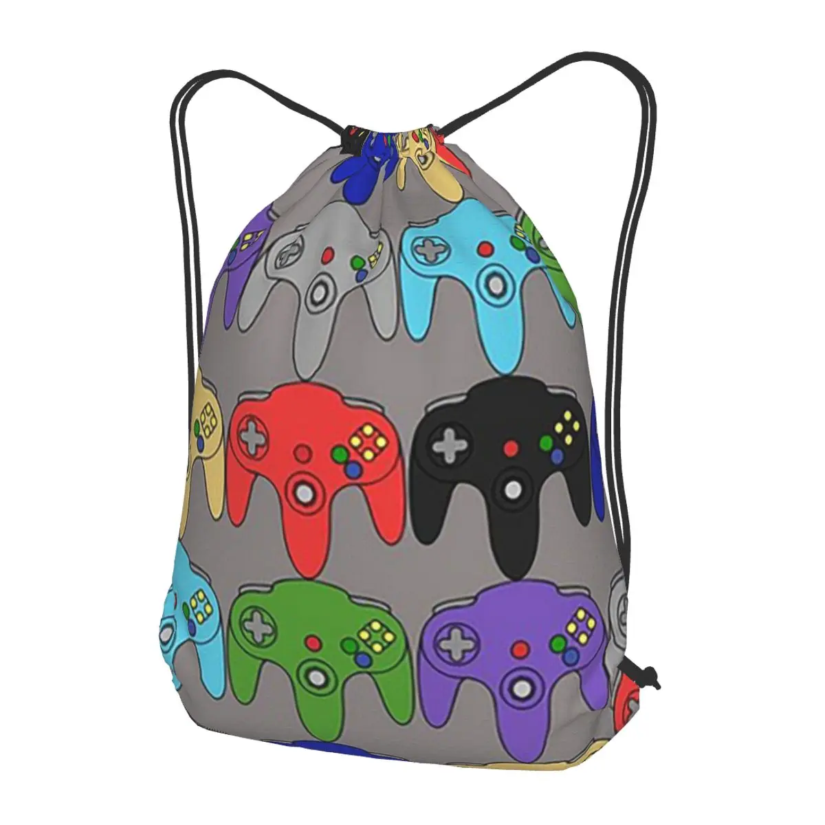 Nostalgic 64 Backpacks Casual Drawstring Bundle Pocket Storage Bag Book Bags for Man Woman Students