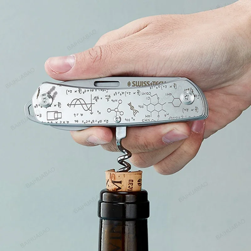 Imagem -05 - Swiss Tech-mini Folding Multitool Faca Ferramentas Manuais Portáteis do Bolso Edc Saw Bottle Opener Wine Opener em ao ar Livre