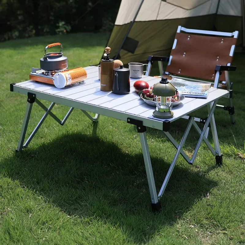 Outdoor Aluminum Alloy Table Camping Folding Table Portable Picnic Barbecue Egg Roll Table Travel Liftable Table New