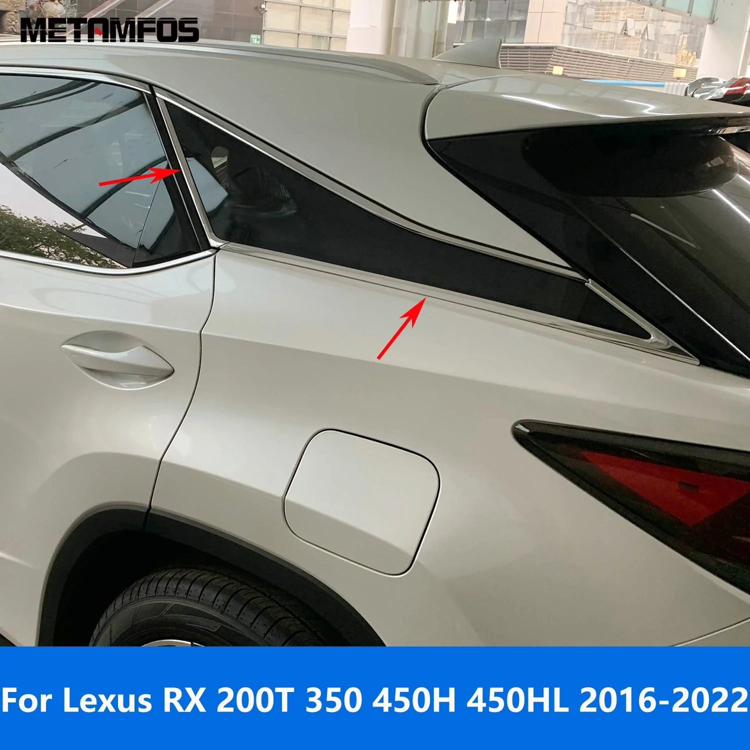 Accessories For Lexus RX 200T 350 450H 450HL 2016-2020 2021 2022 Rear Window Sill Frame Triangle Cover Trim Molding Car Styling