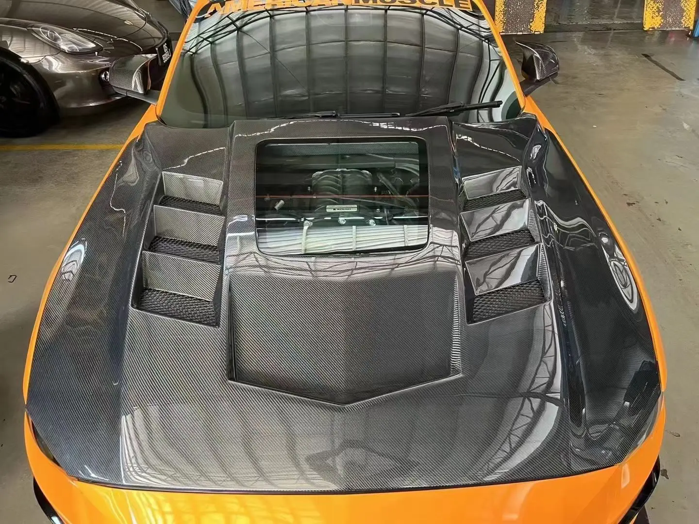 High Quality Double Side Carbon Fiber Engine Cover Hood for Mustang Carbon Fiber Bonnet Perfect Fitment 2015-2017