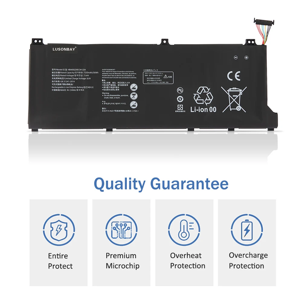 7.64V 7330mAh/56WH HB4692Z9ECW-22A Laptop Battery For Huawei MateBook 14 2020/2021 KLVD-WFH9 MACHD-WFE9 Series
